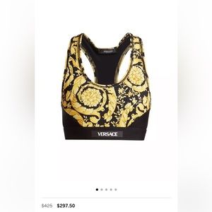VERSACE BAROCCO PRINT SPORTS BRA - BLACK